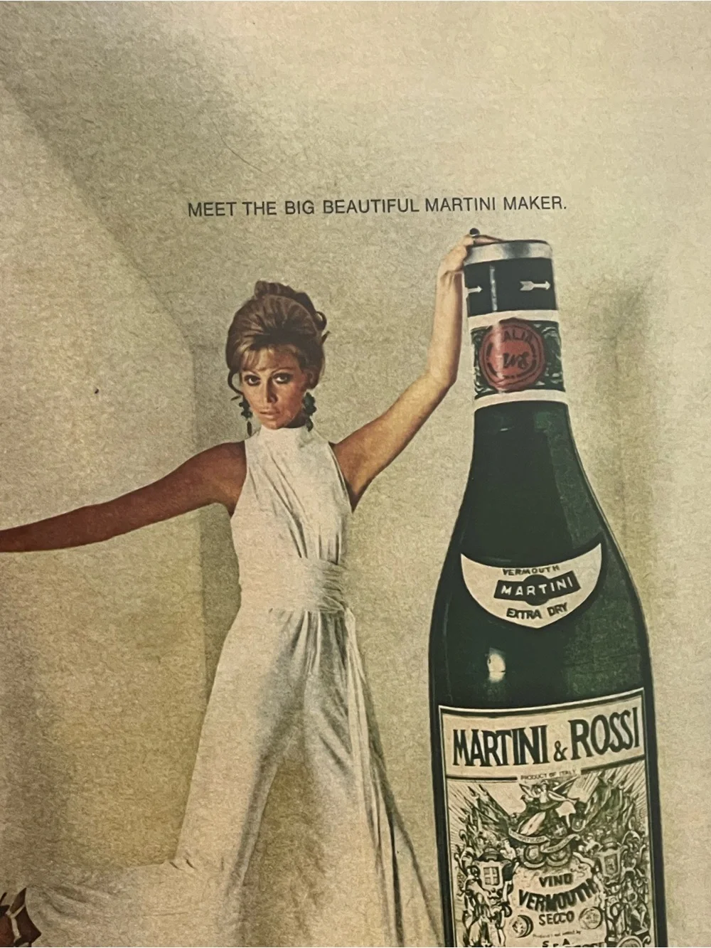 Vintage Martini & Rossi Advertisement Framed Art Ad Bar Decor Memorabilia